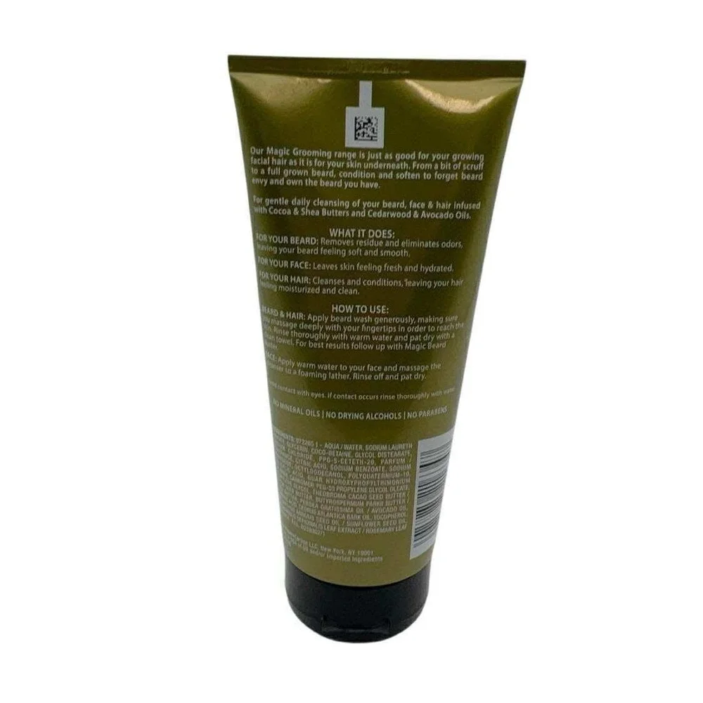 Magic Grooming 3-n-1 Wash Beard Face Hair Cocoa Butter Cedarwood Oil 6.8oz 2Pack